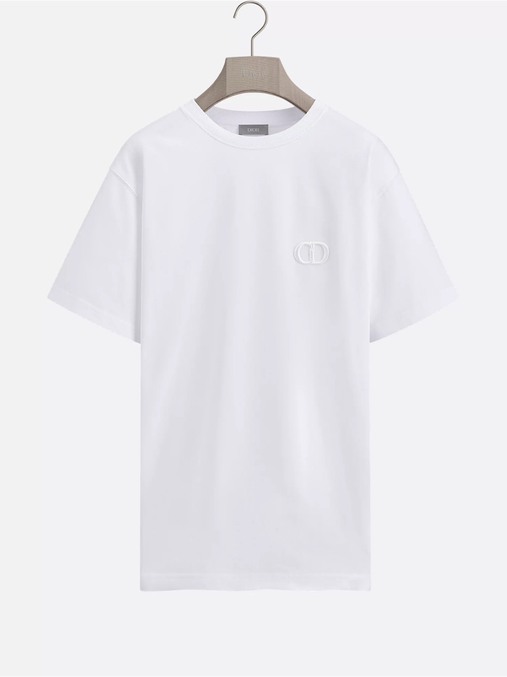 Diorcd White Short-Sleeve Crewneck T-Shirt With Subtle Logo